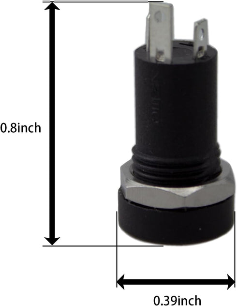 Maxmoral 6PCS Stereo Panel Mount Jack, 3.5mm Audio Video Jack Socket, Black