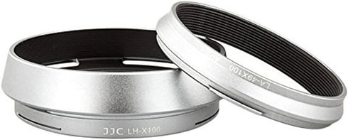 JJC LH-JX100 Silver Filter Lens Adapter & Hood for Fuji Finepix X100V, X100F, X70, X100S, X100T Cameras