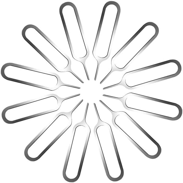 Generic 10pc Sim Card Eject Pins, Tools Compatible with iPhone, Tray Remover Eject