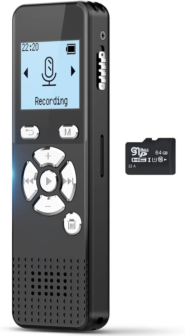 AKALULI Digital Voice Activated Recorder with Playback - 72GB Audio Recording Device with