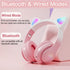 Kids Bluetooth Headphones, Wireless Over-Ear Headphones with Microphone, Cat Ear Design for Girls, Teens, Adults (New