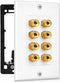 DIYTECH 4 Speaker Wall Plate, Home Theater Wall Plate, Gold Plated Binding