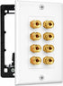DIYTECH 4 Speaker Wall Plate, Home Theater Wall Plate, Gold Plated Binding