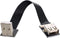 cablecc Down Angled USB 2.0 Type-A Male to Female Extension Data Flat Slim FPC Cable for FPV, Disk, Scanner & Printer
