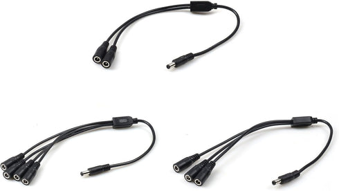 Kangnice 5.5x2.1mm 1 2 3 4 40cm Power Splitter Cable to Way Adapter for CCTV Router LED Light Length