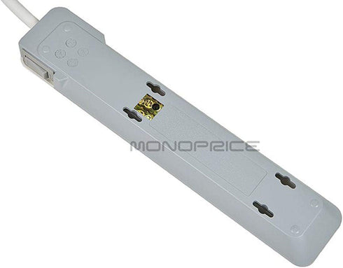 Monoprice 109198 White 6 Outlet Slim Surge Protector Power Strip - 3ft Cord | UL Rated 540 Joules
