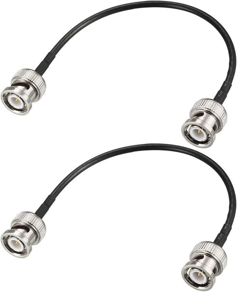 uxcell BNC Male to Male Coaxial Jumper Cable 50 ohm 6 inch RG174 for CCTV, DVR, Camera - 2pcs