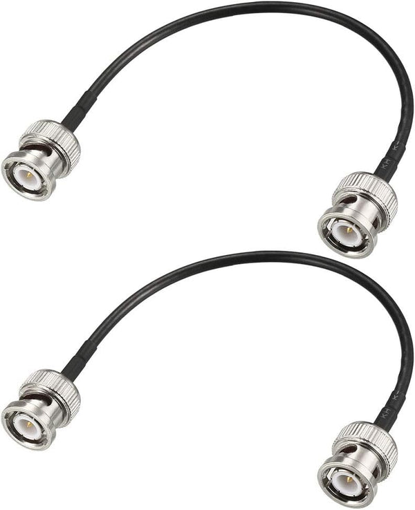 uxcell BNC Male to Male Coaxial Jumper Cable 50 ohm 6 inch RG174 for CCTV, DVR, Camera - 2pcs