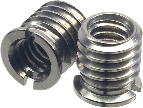 Stainless Steel 1/4"-20 Female to 3/8"-16 Male Convert Screw Adapter, 2 Pieces, 10.5mm Height