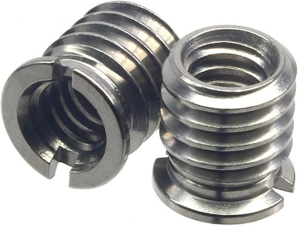 Stainless Steel 1/4"-20 Female to 3/8"-16 Male Convert Screw Adapter, 2 Pieces, 10.5mm Height