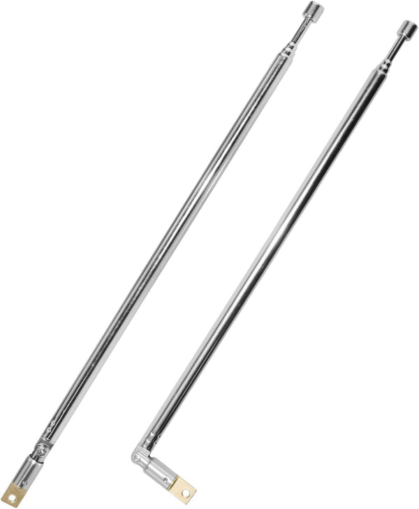 Aifeier ET 2Pcs Telescopic Antenna, 24 Inch Long 4 Section Stainless Steel Radio Antenna
