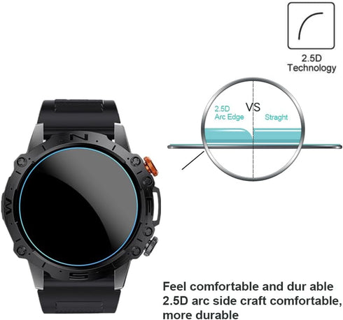 Screen Protector for ST19 1.43'' Smartwatch, 9H Tempered Glass Protective Film for SIEMORL ST19 / LIGE ST19 (3PCS)