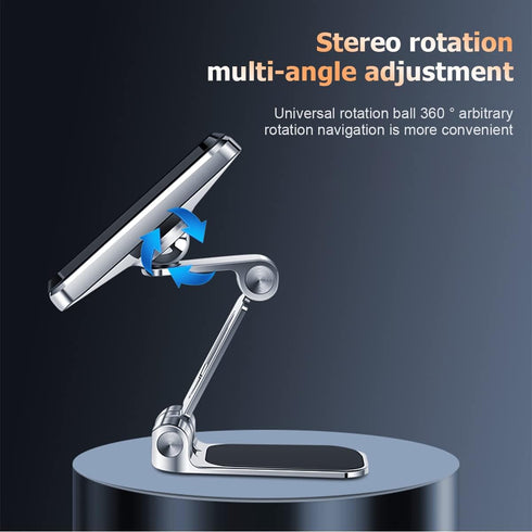 Phone Holder for Car, Super Strong Magnetic Cell Phone Mount, Hands-Free Foldable Stand for Automobile, 360° Rotation