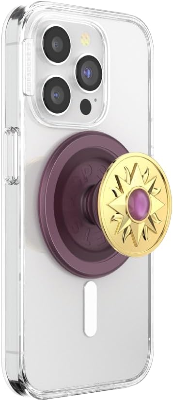 PopSockets Phone Grip for MagSafe, Magnetic Holder, Phone Stand, Gold - Enamel Sun