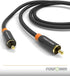 FosPower Digital Audio Coaxial Cable, 24K Gold Plated Connectors, 3ft, RCA Male to RCA Male