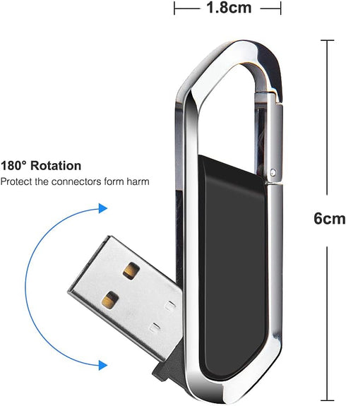 64GB USB Flash Drive - Portable Metal Thumb Drive with Keychain, USB 2.0 Memory Stick for External Data Storage