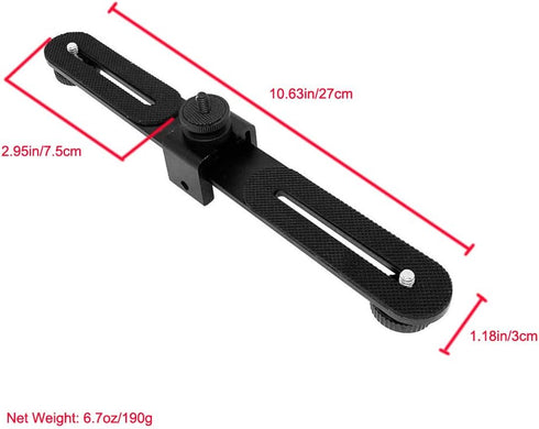 Walway 1/4 inches Straight Triple Head Bracket Tripod Mount for Screw DSLR Camera LED Light Flash Light Microphone