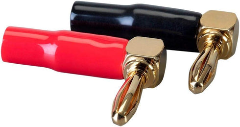 Monoprice 10 Pair Right Angle 24k Gold Plated Banana Speaker Wire Cable Screw Plug Connectors (121915)