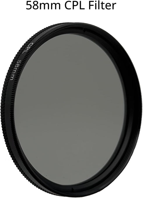 ANQUORA 58mm (2 APC-25 2 Lens Filter CPL + UV Filter Kit Pieces), Compatible with Lens Filter Phone Case, Includes