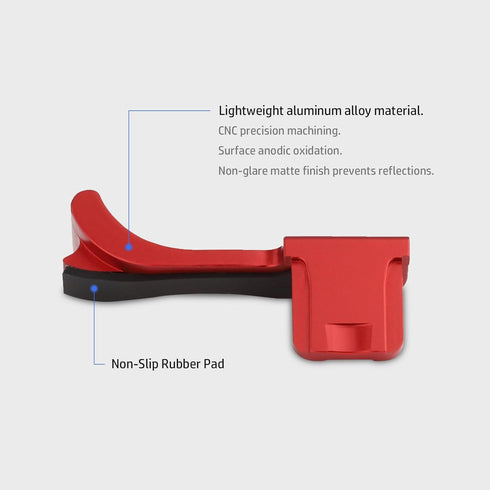 Haoge THB-M24R Metal Hot Shoe Thumb Up Rest Hand Grip for Leica M Typ240, M262, M-D, Red