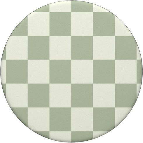 Classic Checkered Checkerboard Light Sage Green PopSockets Standard PopGrip