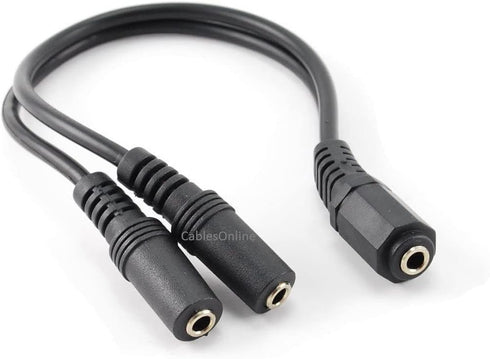 CablesOnline 9 inch Stereo 3.5mm 1-Female to 2-Females Splitter Cable & Gender Changer (AV-Y15)