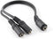 CablesOnline 9 inch Stereo 3.5mm 1-Female to 2-Females Splitter Cable & Gender Changer (AV-Y15)