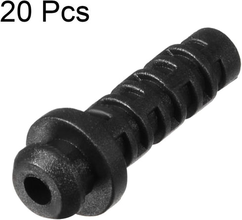 uxcell 20pcs 3mm Inner Dia PVC Strain Relief Cord Boot Protector Power Tool Hose Black
