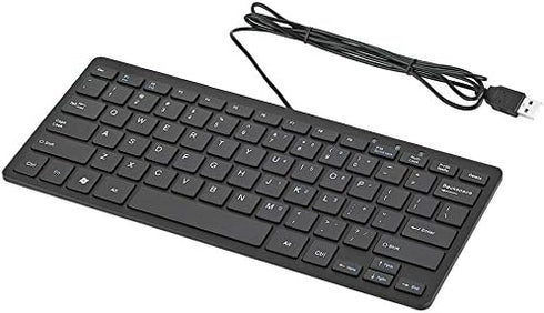 iKKEGOL USB Mini Slim Wired 78 Key Small Super Thin Compact Keyboard for Desktop Laptop PC Win 7 Mac (Black)