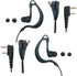 G Shape in-Ear Headphone Two Way Radio Earpiece with PTT, 2.5mm+3.5mm 2-Pin Walkie Talkie Headsets Single Wire Mic