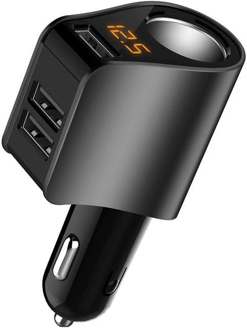 LIHAN Cigarette Lighter Socket Adapter, Car Charger for 12V/24V Outlet Plug Splitter with Multi USB Ports