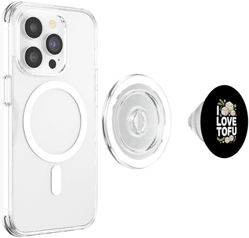 Plant Based Protein Tofu Enthusiast I Love Tofu Vegan Protein Lifestyle PopSockets PopGrip for MagSafe
