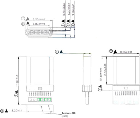 20Set USB 3.1 Type C Male Connector 24 Pin, 10Set Black + 10Set White, Welding Data Line Interface