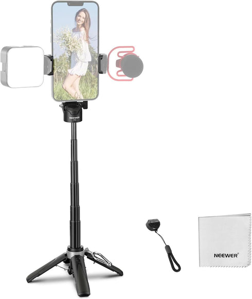 NEEWER Selfie Stick Tripod for iPhone, Lightweight Foldable Mini Travel 360 Desk Stand