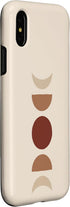 Boho Beige Rust Red Burnt Orange Case for iPhone X/XS Phases of Moon