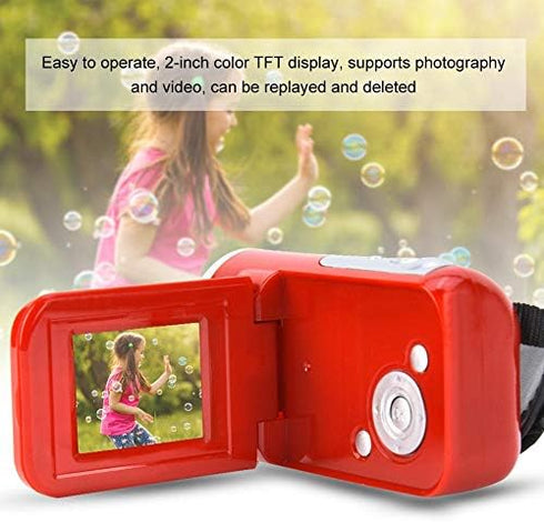 Kids Digital Video Camera, 1080P 16M, 16X Zoom DV Camcorder with 2Inch TFT LCD Screen for Photography (red)
