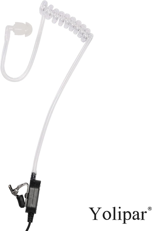 New HD-Mic Single-Wire Earpiece Surveillance Kit Compatible with Retevis BaoFeng, BTECH, Kenwood, Arcshell AR-5 Walkie Talkie with PTT Mic Tansparent Acoustic Tube Headset Accessories