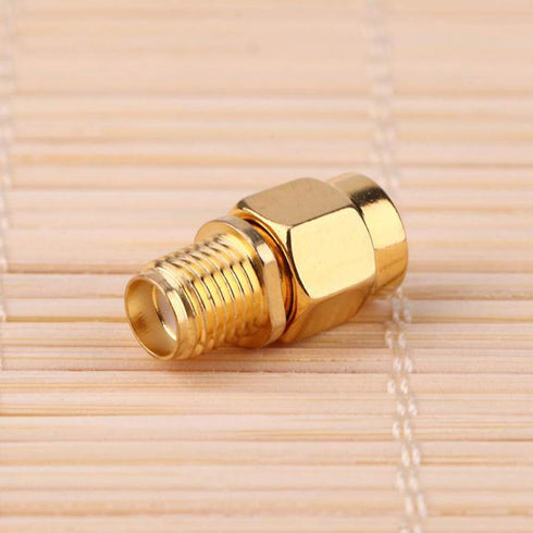 SMA Female to RP-SMA Male Jack Adapter, 50ohm, Pure Brass, Antenna Coaxial, 4 Pack