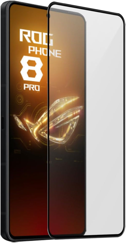 2Pcs Full Coverage Silk Anti-Scratch Tempered Glass Screen Protector for Rog Phone 8/8 PRO 6.78" Black