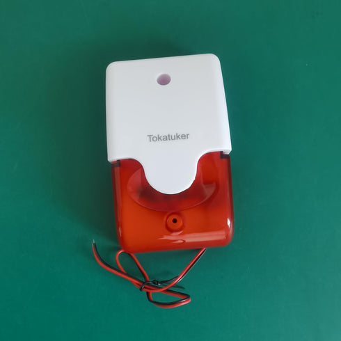 DC9 to 12V Wired Strobe Siren - Red Light Sound Flash Buzzer for Home Security Alarm System