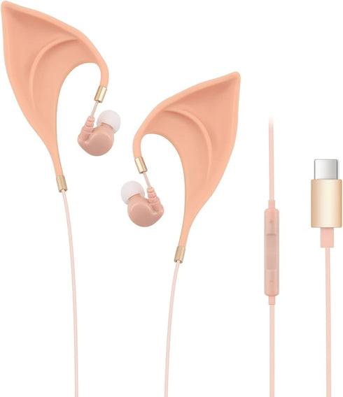 URIZONS Elf USB C in-Ear Headphones for Children, Elegant Design of Elf Ears Type C Earbuds for Huawei/Samsung