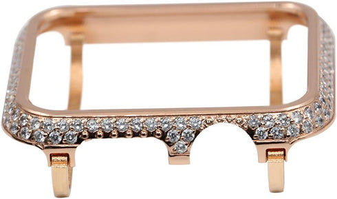 Bling Crystal Metal Case Compatible for Apple Watch Series 1 2 3 Diamond Protective Cover