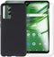 Phone Case for Cricket Outlast U680AC (6.80"), with 2 x Tempered Glass Screen Protector, Ultra-Thin Black Soft TPU