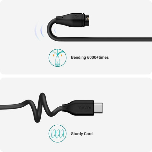 TUSITA USB-C Plug Charging/Data Cable (1M, 2-Pack) - Compatible with Garmin Watch