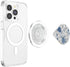 White Blue Floral Phone Popper White Blue Floral Pattern PopSockets PopGrip for MagSafe