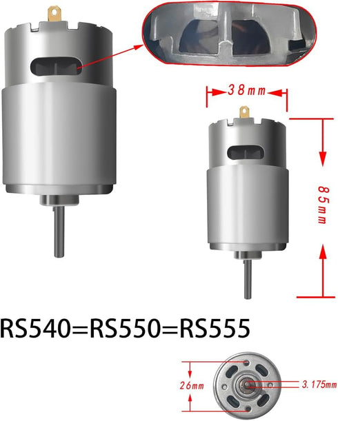 12V 18V 20V 24V 2PCS (12VRS550 40000RPM) JRRXM Pair of Fast Drive Motor High Speed Engine for Kid's Power Wheels Ride