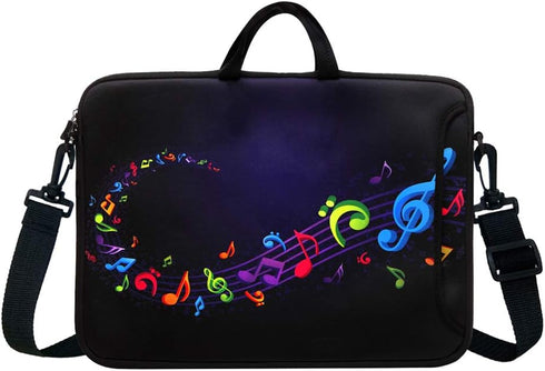 11.6-Inch to 12.5-Inch Neoprene Laptop Shoulder Messenger Bag Case Sleeve for Chromebook/Tablet/Notebook (Musical Note)