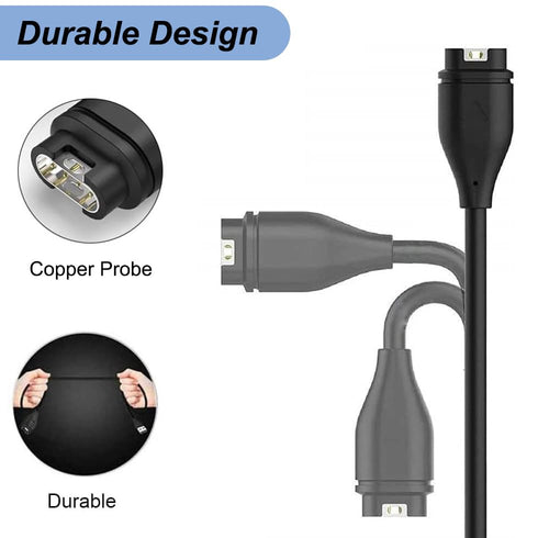 Charger for Garmin Fenix 7 7X 7S, Fenix 6 6X 6S Pro, Fenix 5 5X 5S, Replacement USB Charging Cable with Yellow Dust