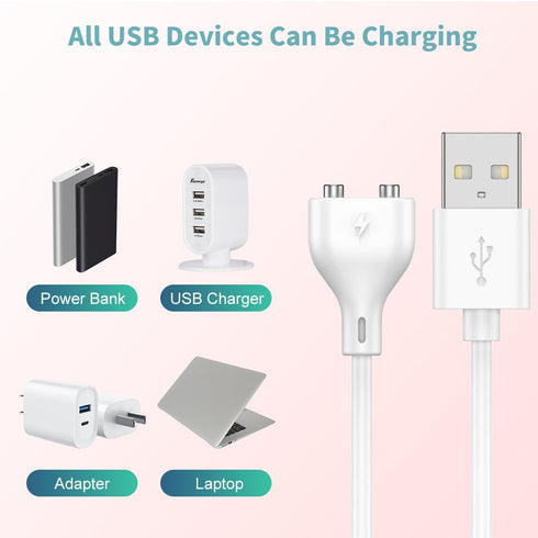 Magnetic USB Cable DC Charger, Charging Cord with 2 Pin for Replacement Toys - 0.24in/6mm