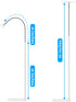 cretopwin (3.5''-9.7''), Tablet Floor Stand Holder with Flexible Gooseneck and Stable Base, Compatible with Tablet